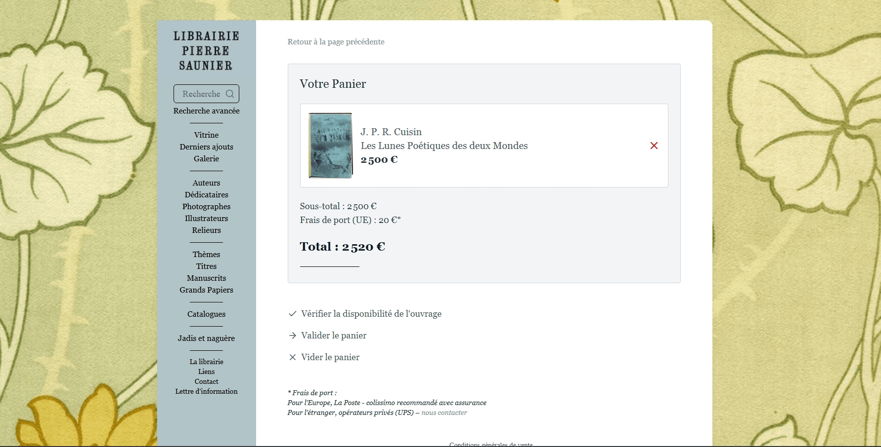 Librairie Pierre Saunier