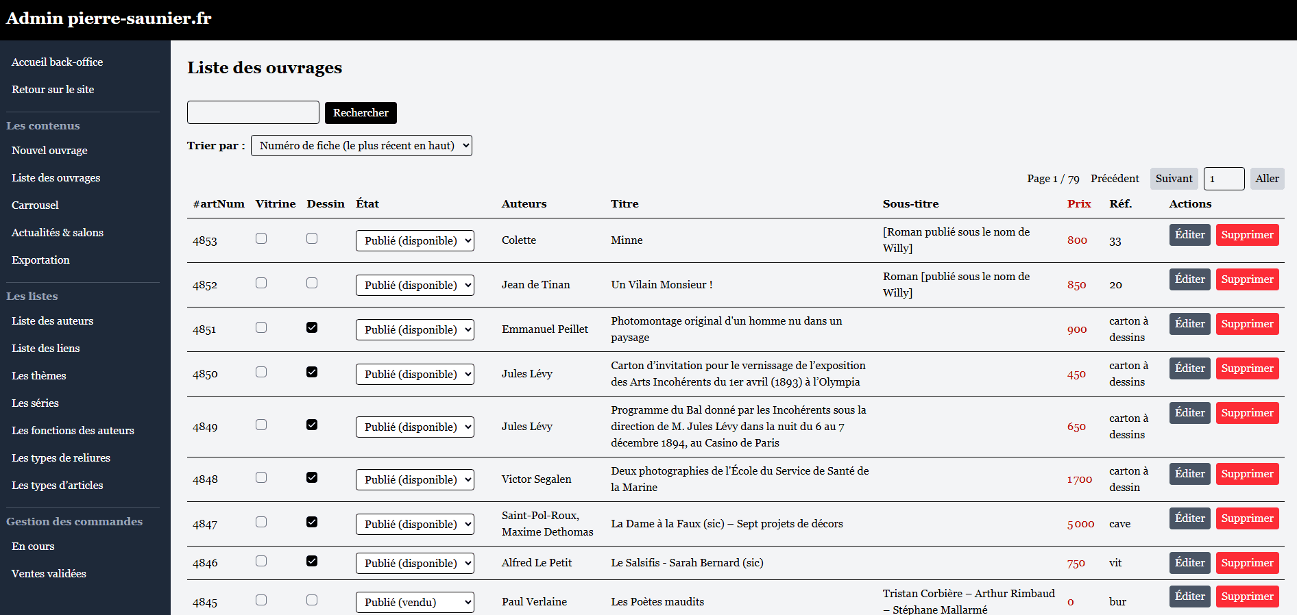 Librairie Pierre Saunier