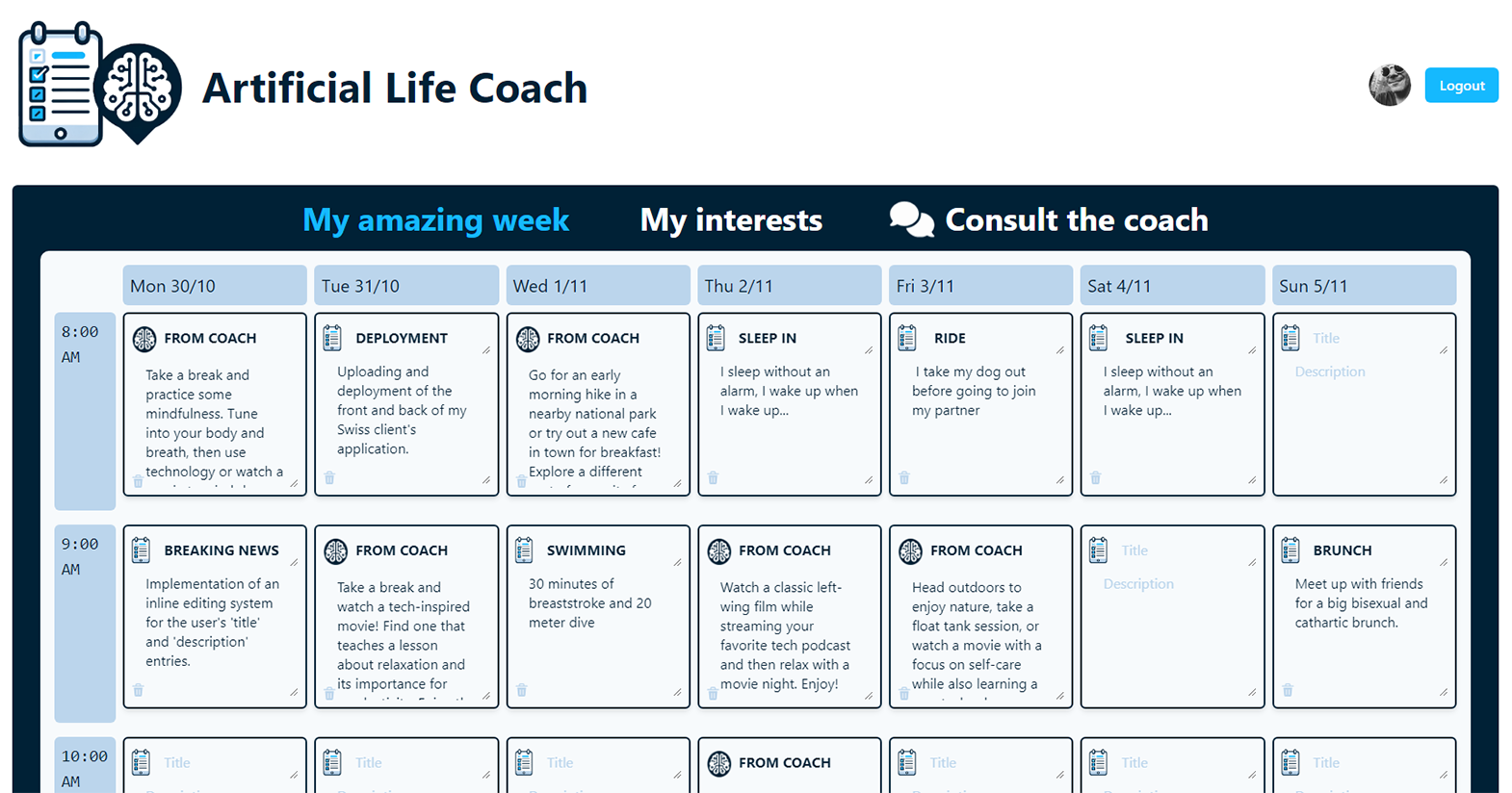 Artificial Life Coach