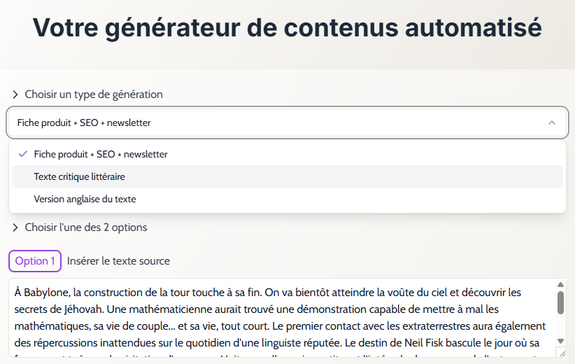 Votre générateur AI